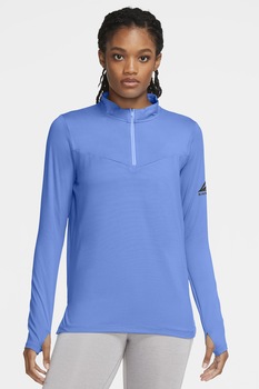 Nike, Bluza cu slituri pentru degetele mari, pentru alergare Element Trail, Albastru deschis