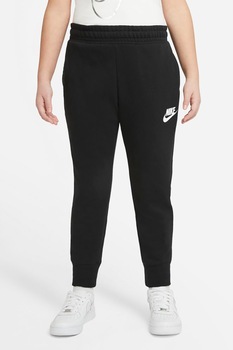 Nike, Pantaloni sport cu snur Club, Negru/Alb