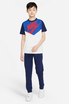 Nike, Tricou cu logo Amplify, Alb/Albastru Nike, Tricou cu logo Amplify, Alb/Albastru