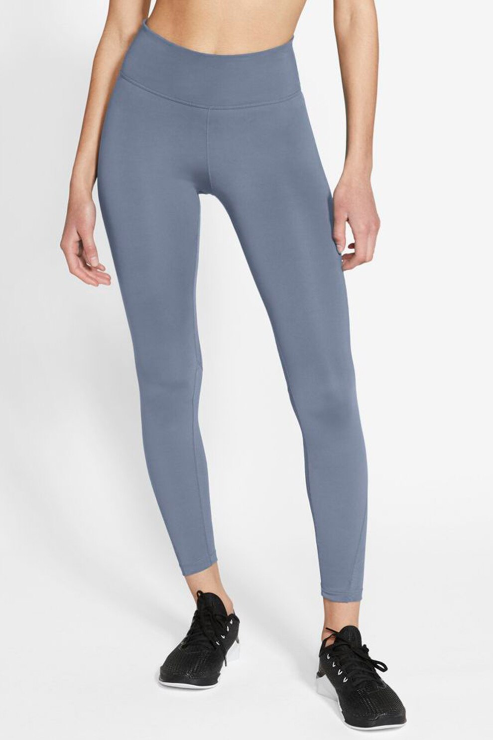 Nike, Colanti 7/8 pentru fitness One, Gri/Alb