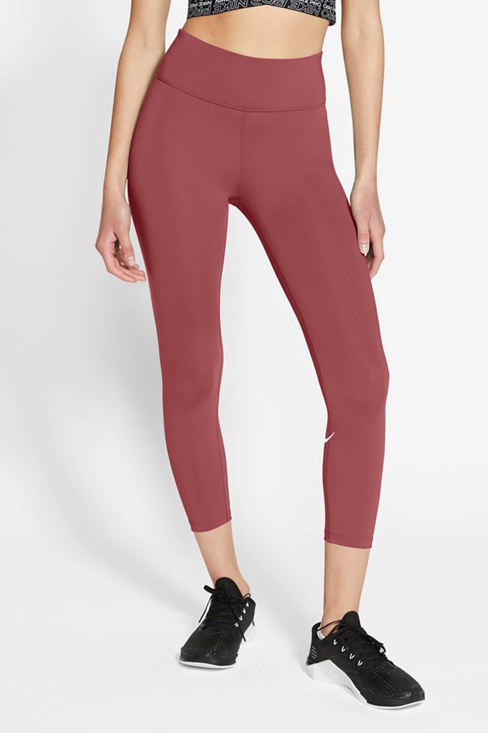Nike, Colanti 7/8 pentru fitness One, Rosu stins