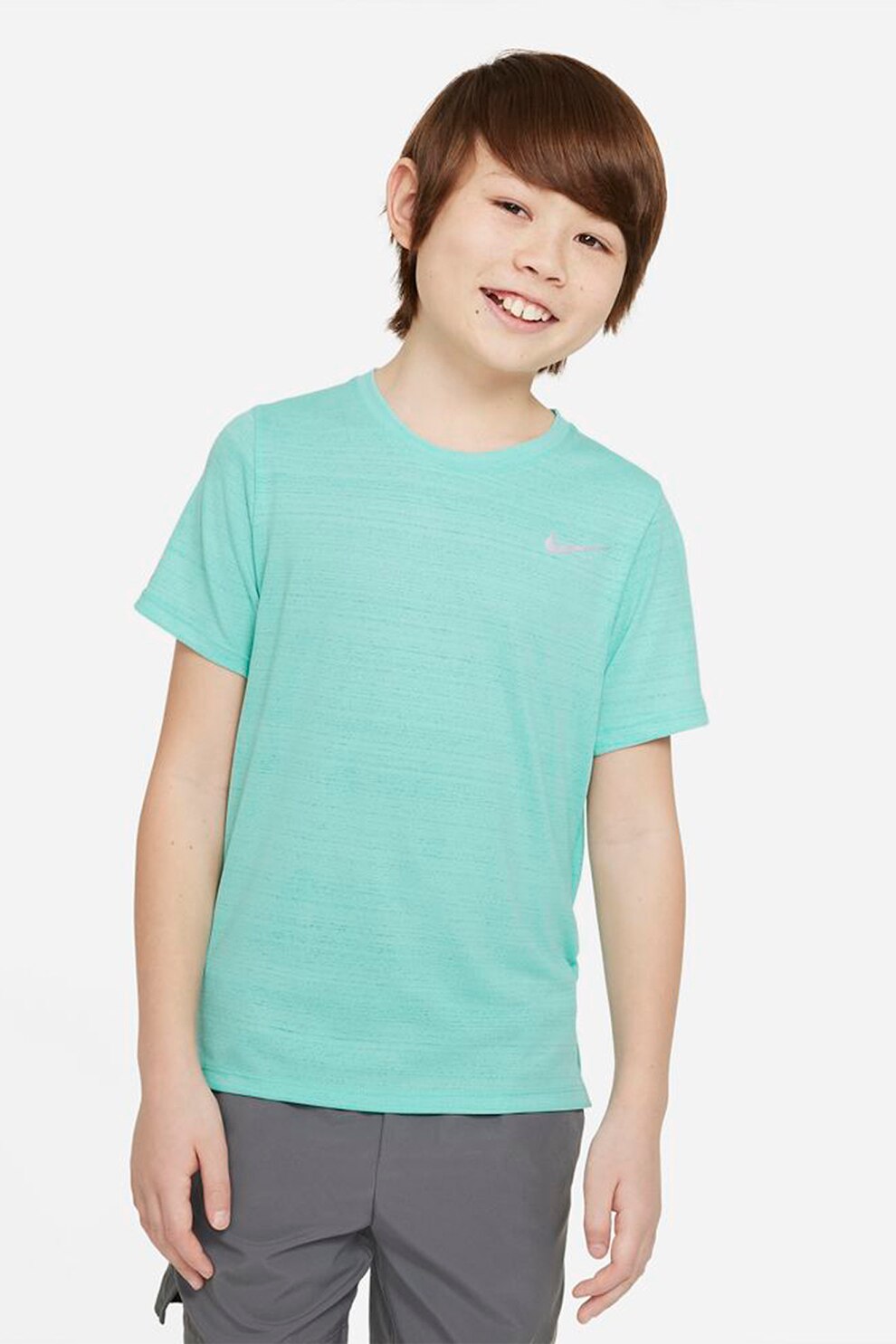 Nike, Tricou cu tehnologie Dri-FIT Miler, Albastru aquamarin