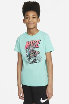 Nike, Tricou cu imprimeu logo, Albastru aqua Nike, Tricou cu imprimeu logo, Albastru aqua