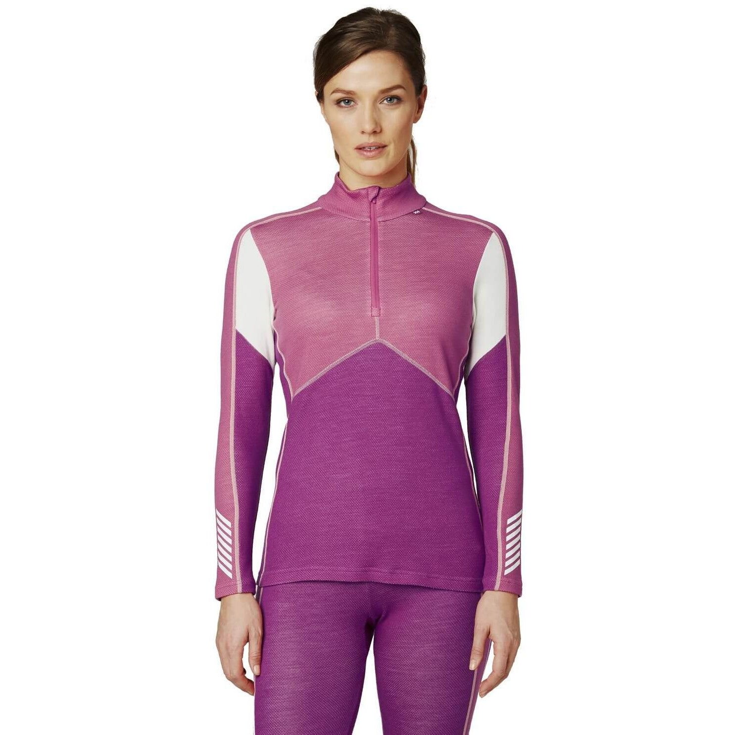 Bluze sport dama, Helly Hansen W Hh Lifa Merino 1/2 Zip, Purpuriu