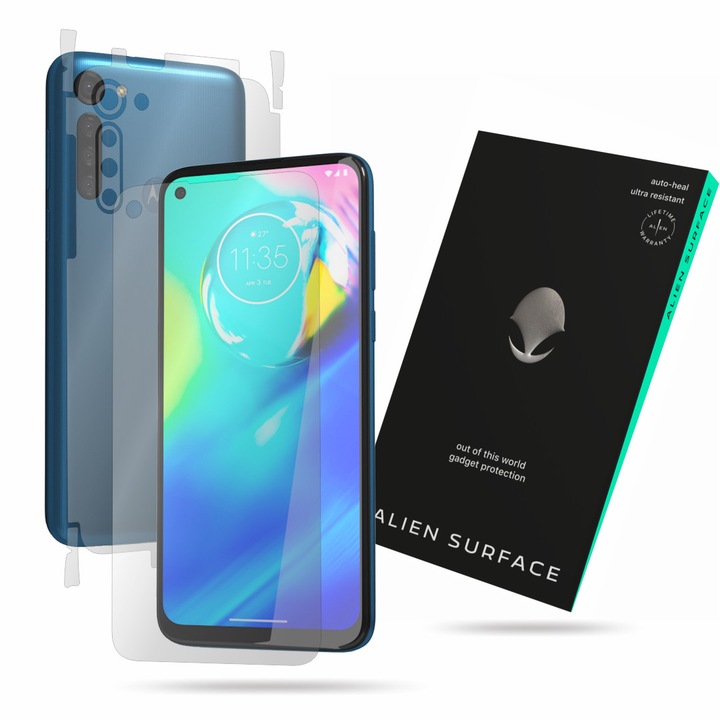 Alien Surface, Motorola Moto G8 Power, képernyővédő fólia, hátsó, oldal