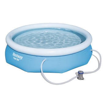 Piscina de gradina BestWay Iso Trade, PVC, Capacitate 3638 L, 305x76cm, Pompa inclusa, Albastru Piscina de gradina BestWay Iso Trade, PVC, Capacitate 3638 L, 305x76cm, Pompa inclusa, Albastru
