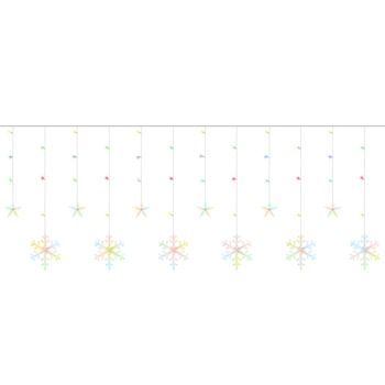 Perdea lumini Iso Trade, 138 LED-uri, Stelute de Craciun si fulgi de zapada, 250 cm Perdea lumini Iso Trade, 138 LED-uri, Stelute de Craciun si fulgi de zapada, 250 cm