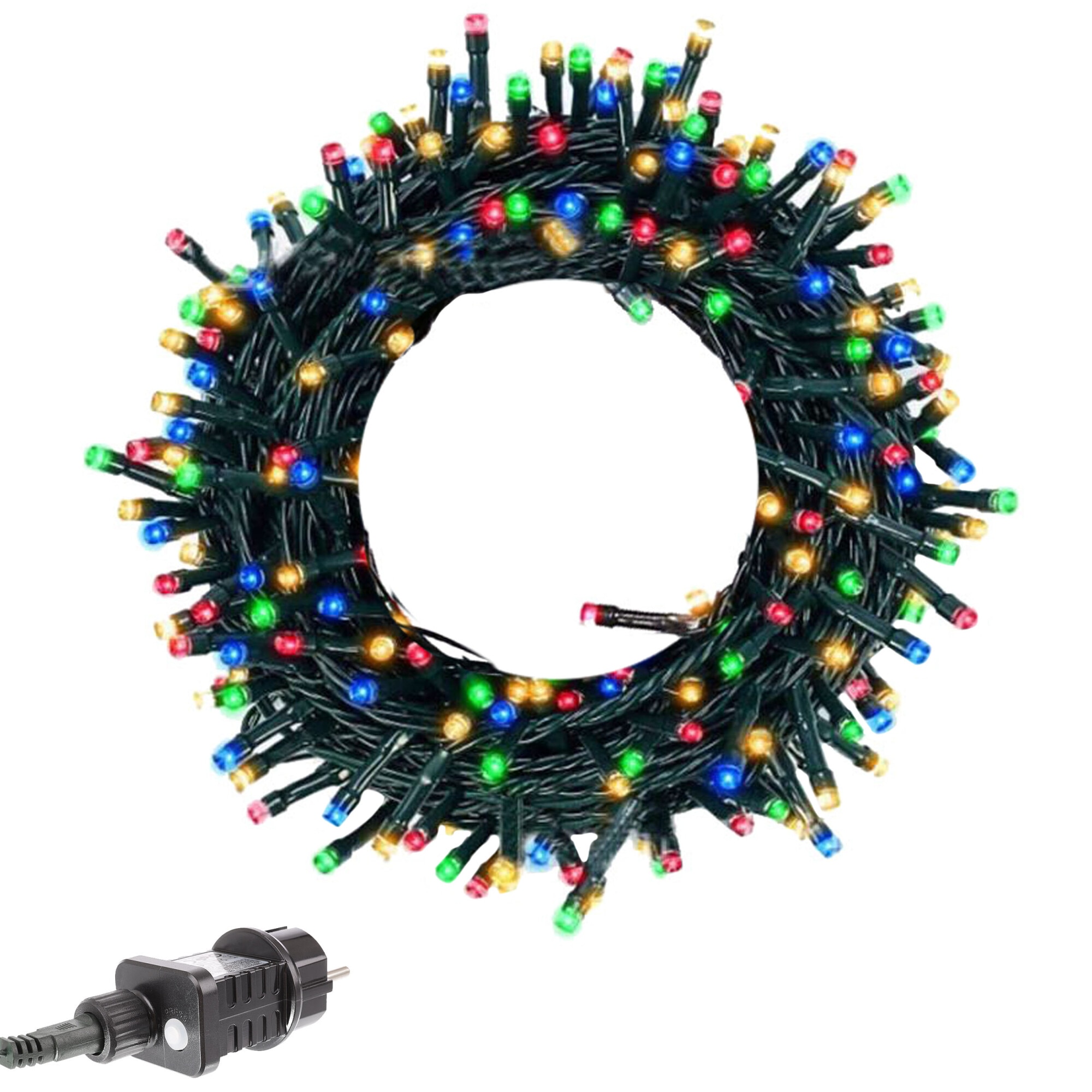 Instalatie lumini Iso Trade, 100 LED-uri, Pentru interior si exterior, Multicolor, 13 m