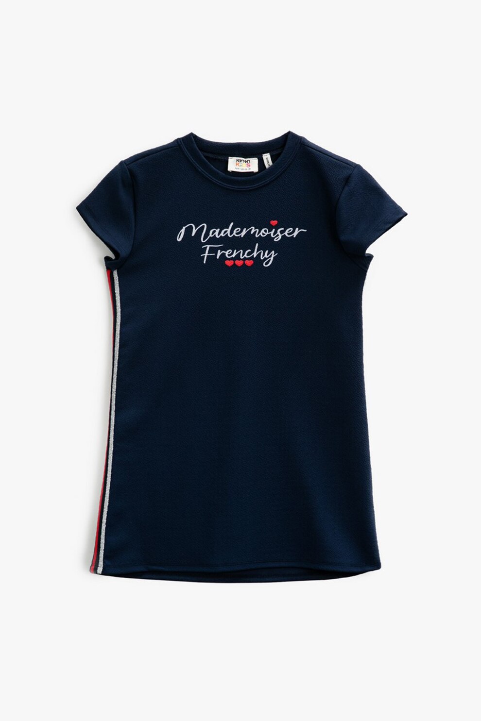 KOTON, Rochie mini cu imprimeu text, Bleumarin/Alb/Rosu, 116-122 CM