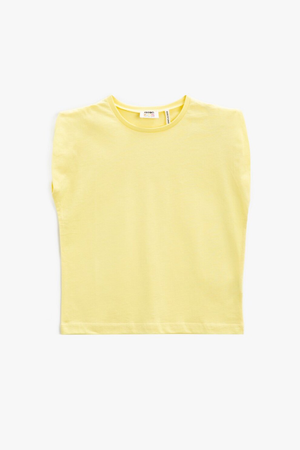 KOTON, Tricou de jerseu cu decolteu la baza gatului, Galben