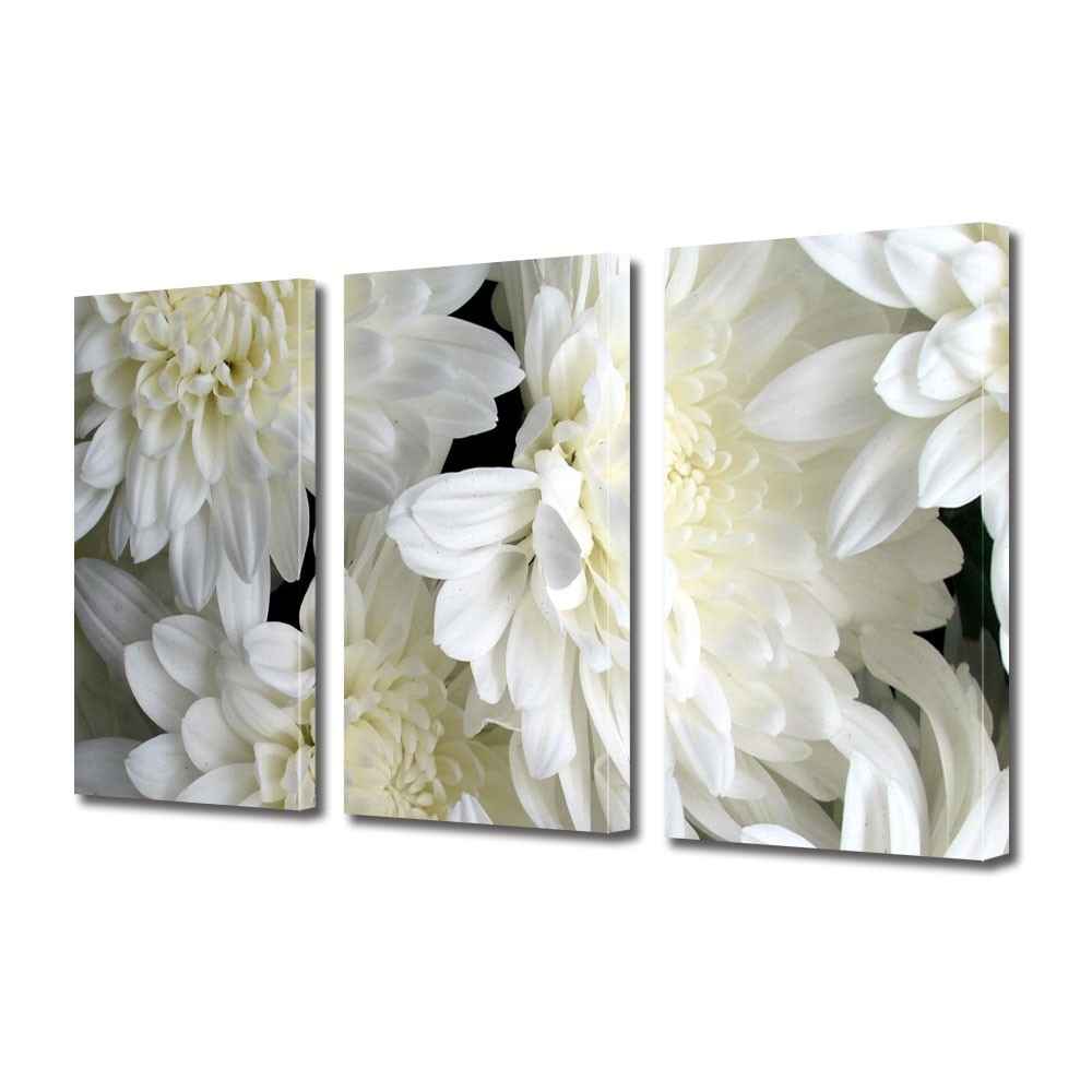 Tablou Multicanvas 3 Piese Flori, Inflorit, 70 x 150 cm