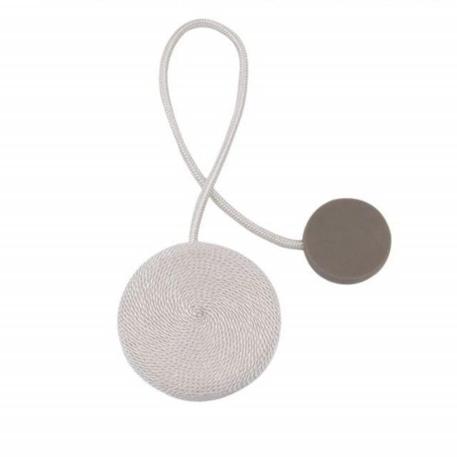 Cordon de strangere pentru draperie sau perdea cu magnet, model Pufo, alb