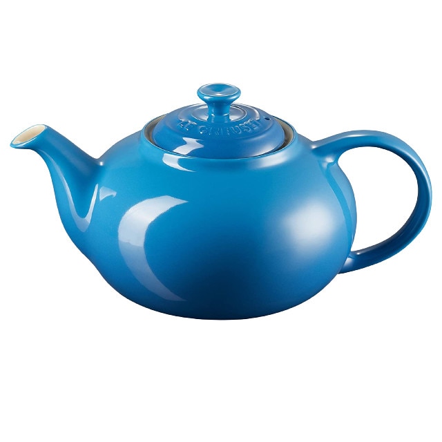 Ceainic din gresie ceramica, Le Creuset, albastru, 1L, 25x14 cm