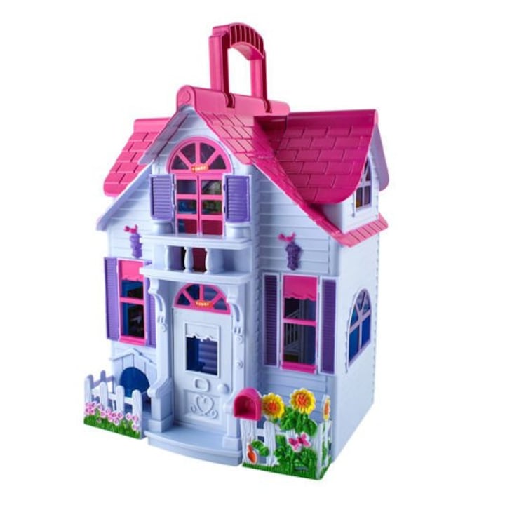 Casa de papusi OM Market, 16 x 18 x 28.5 cm, Multicolor, 3 ani+