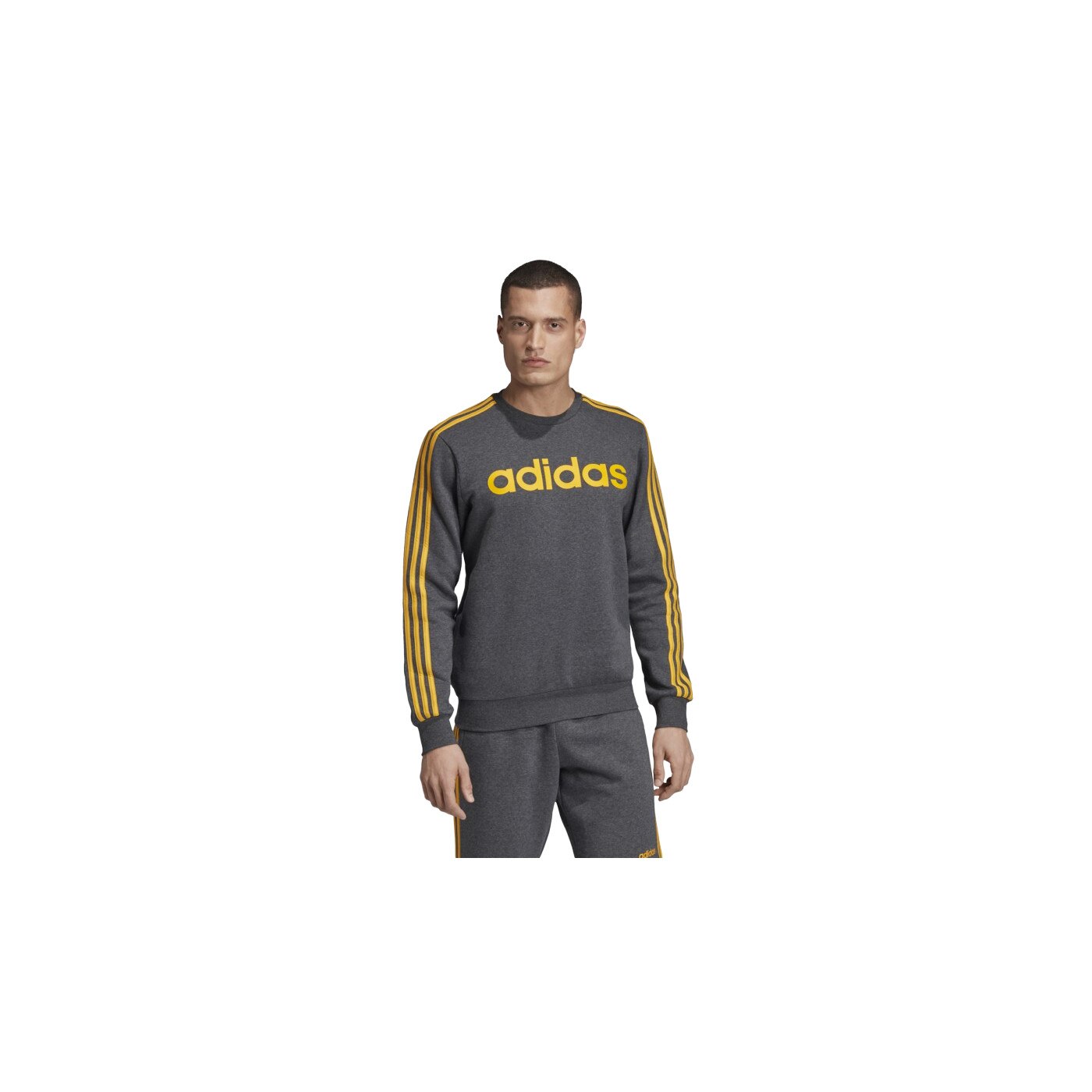 Bluza Sport Adidas Gri cu logo galben , M