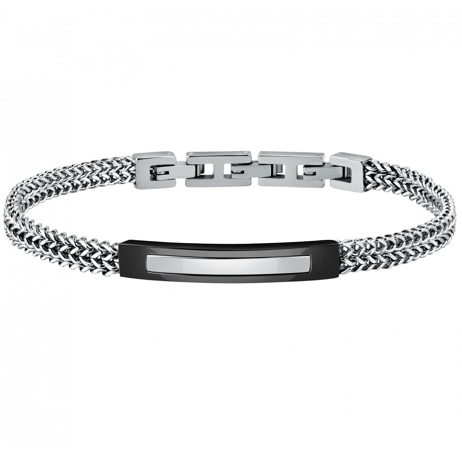 Bratara Morellato SATX07, Argintiu, Negru