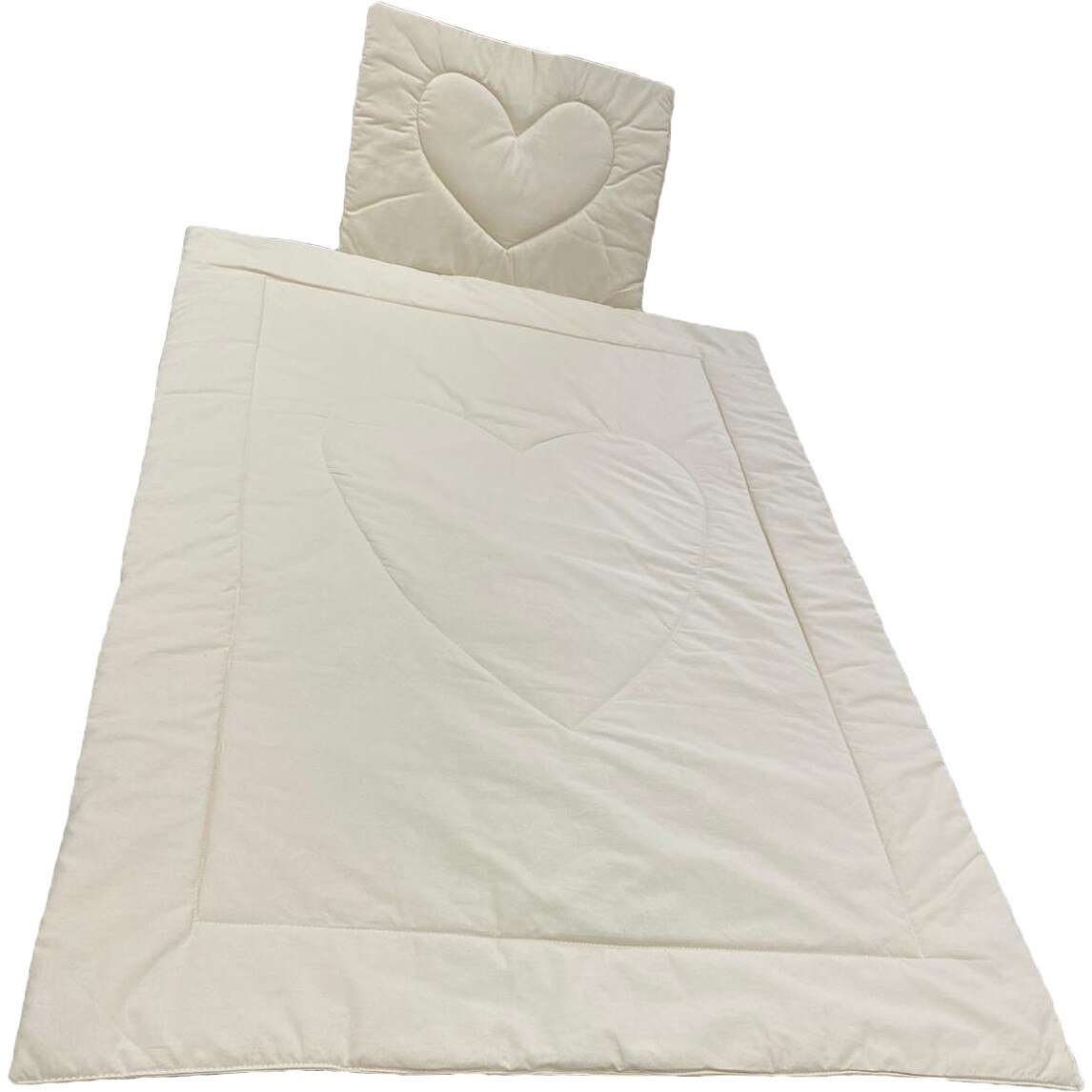 Set bej pilotica 105x75 cm si pernuta nou-nascuti 40x30 cm, din bumbac ranforce, by Liz Line - PPranforce28