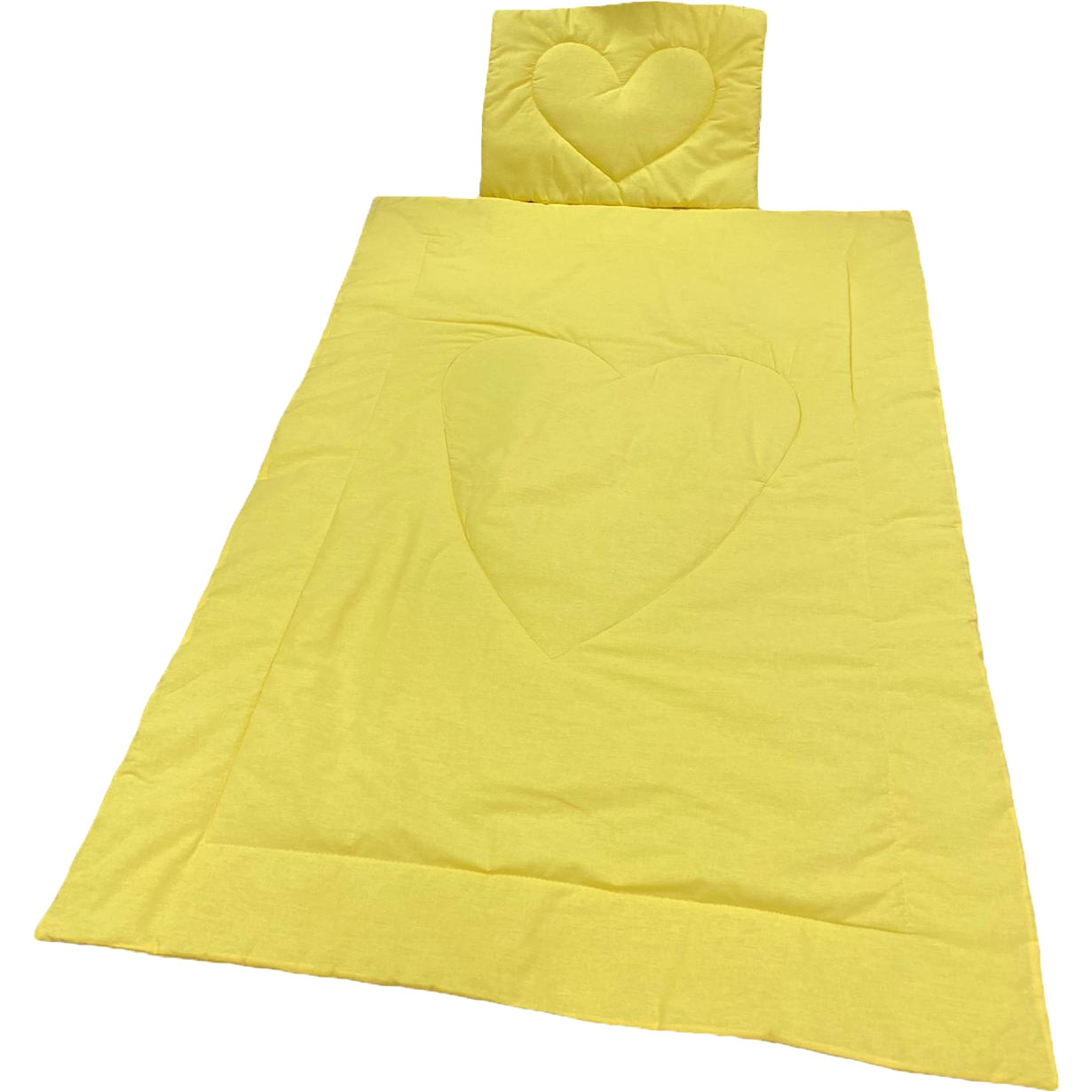 Set galben pilotica 105x75 cm si pernuta nou-nascuti 40x30 cm, din bumbac ranforce, by Liz Line - PPranforce24