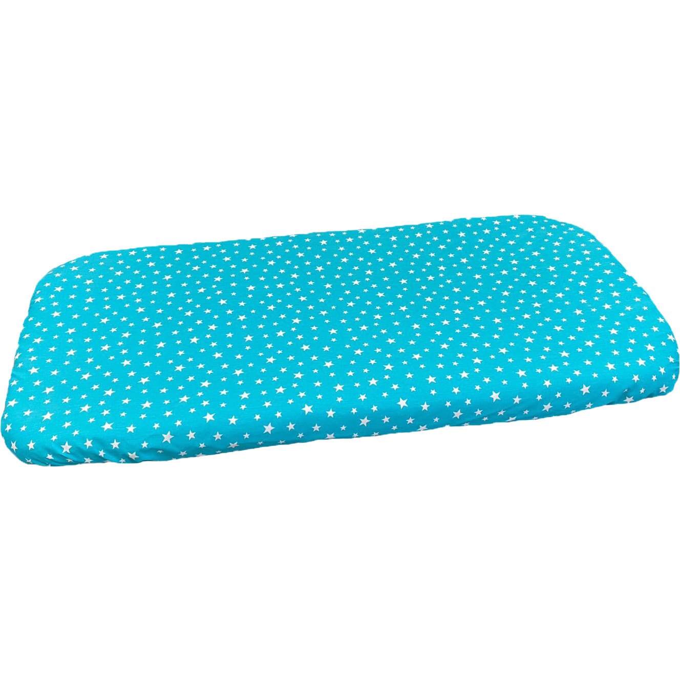 Cearceaf turcoaz 144x90 cm cu elastic pentru patut nou-nascuti, din bumbac ranforce, by Liz Line - CnN2