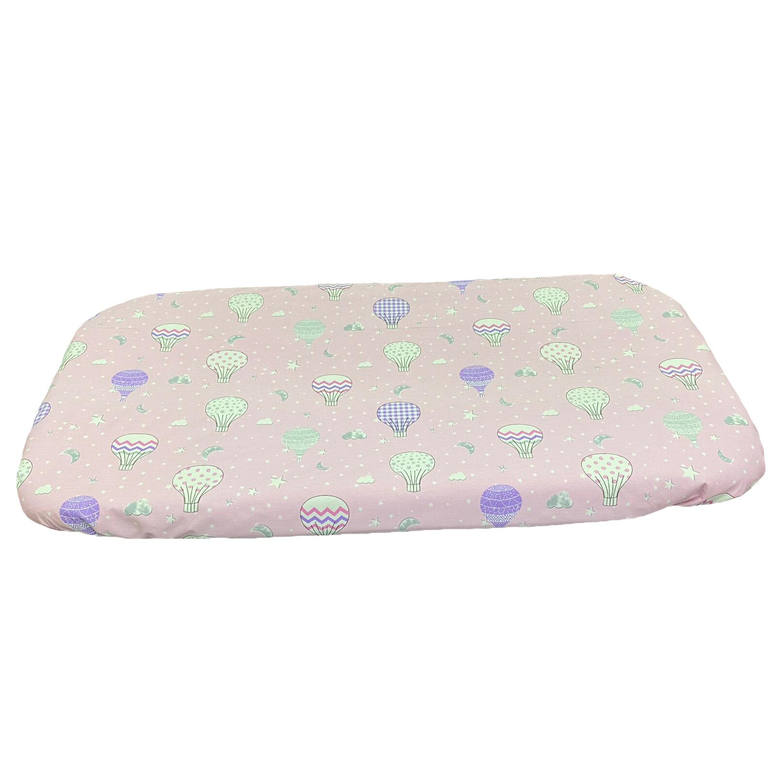 Cearceaf multicolor 144x90 cm cu elastic pentru patut nou-nascuti, din bumbac ranforce, by Liz Line - CnN4