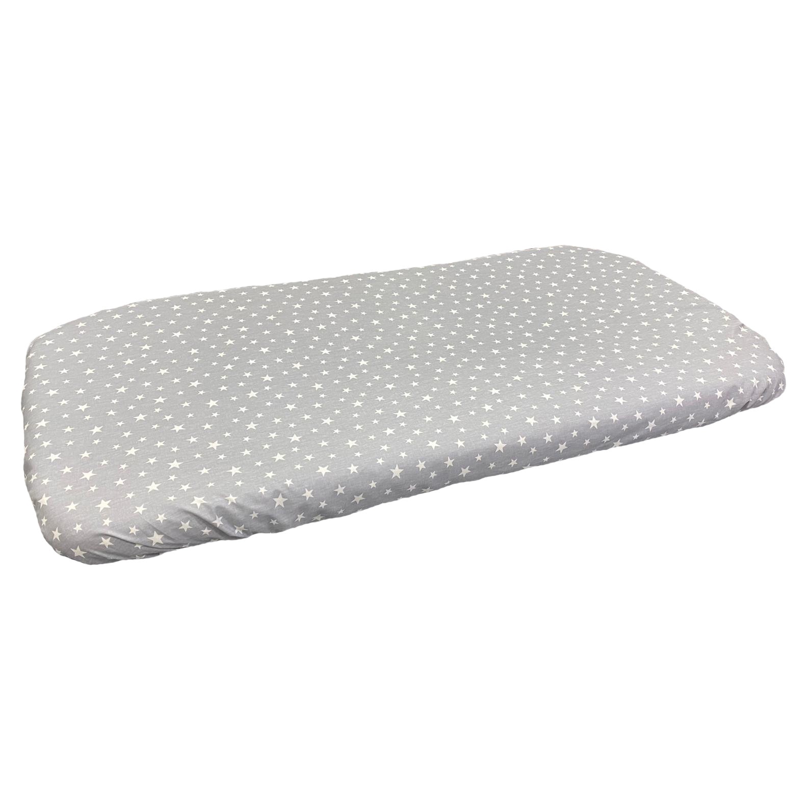 Cearceaf gri 144x90 cm cu elastic pentru patut nou-nascuti, din bumbac ranforce, by Liz Line - CnN8