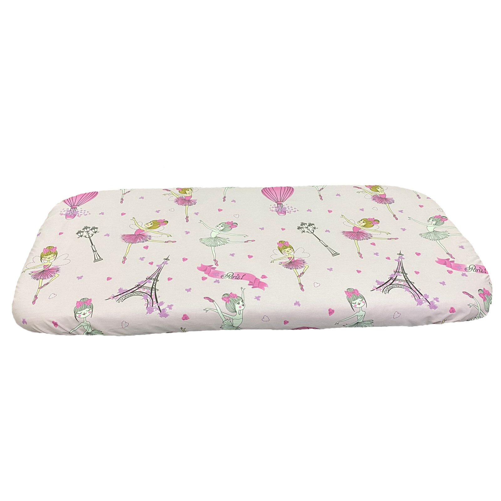 Cearceaf multicolor 144x90 cm cu elastic pentru patut nou-nascuti, din bumbac ranforce, by Liz Line - CnN15