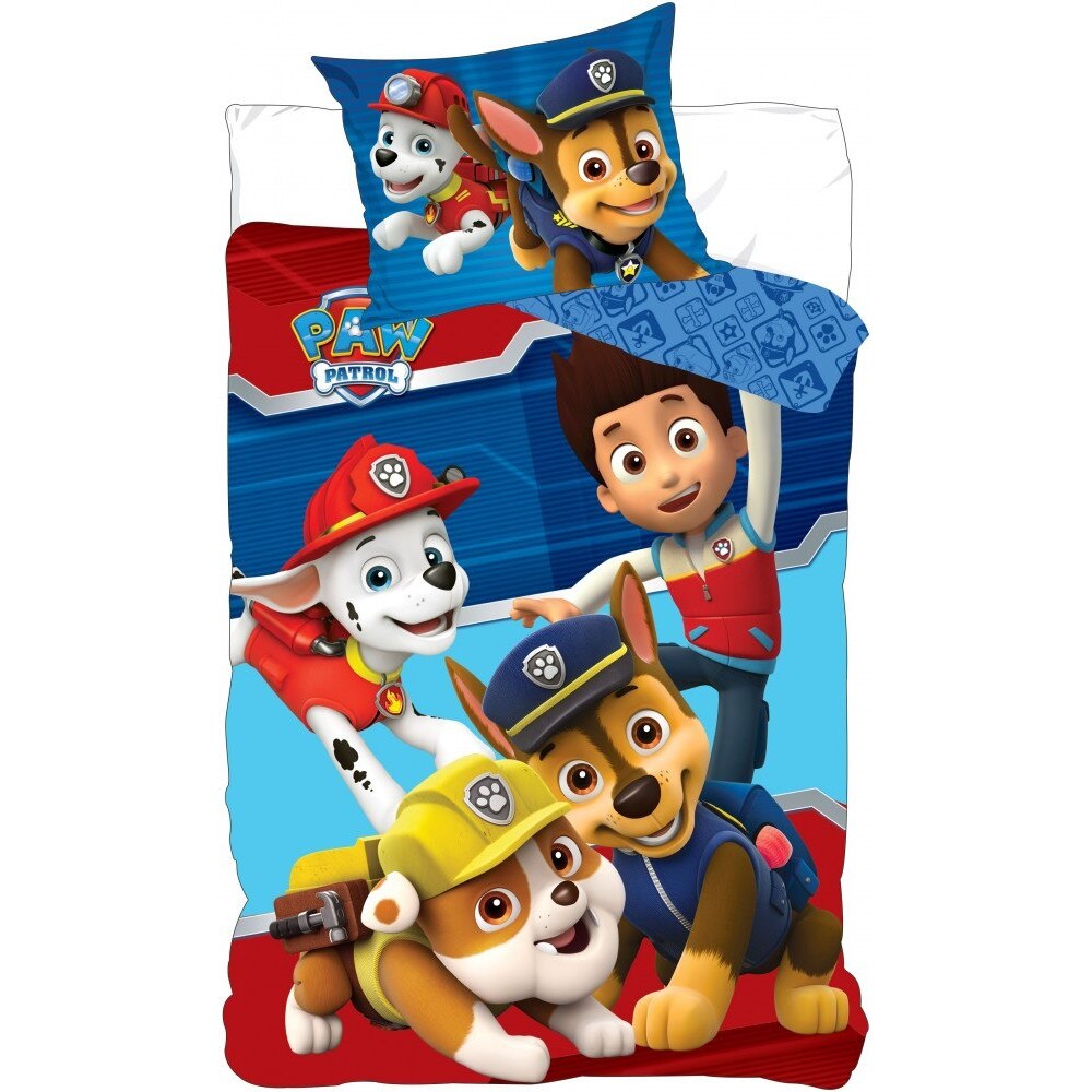 Lenjerie de pat, Paw Patrol, multicolor, 140 x 200 cm cearceaf pilota, 70 x 90 cm fata perna,100% bumbac