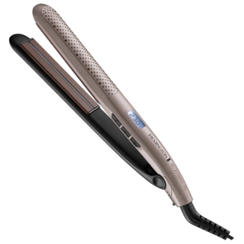 Placa de indreptat parul Remington Wet 2 Straight Pro S7970, Par umed/uscat, Senzor umiditate, 230°C, LCD, Bej