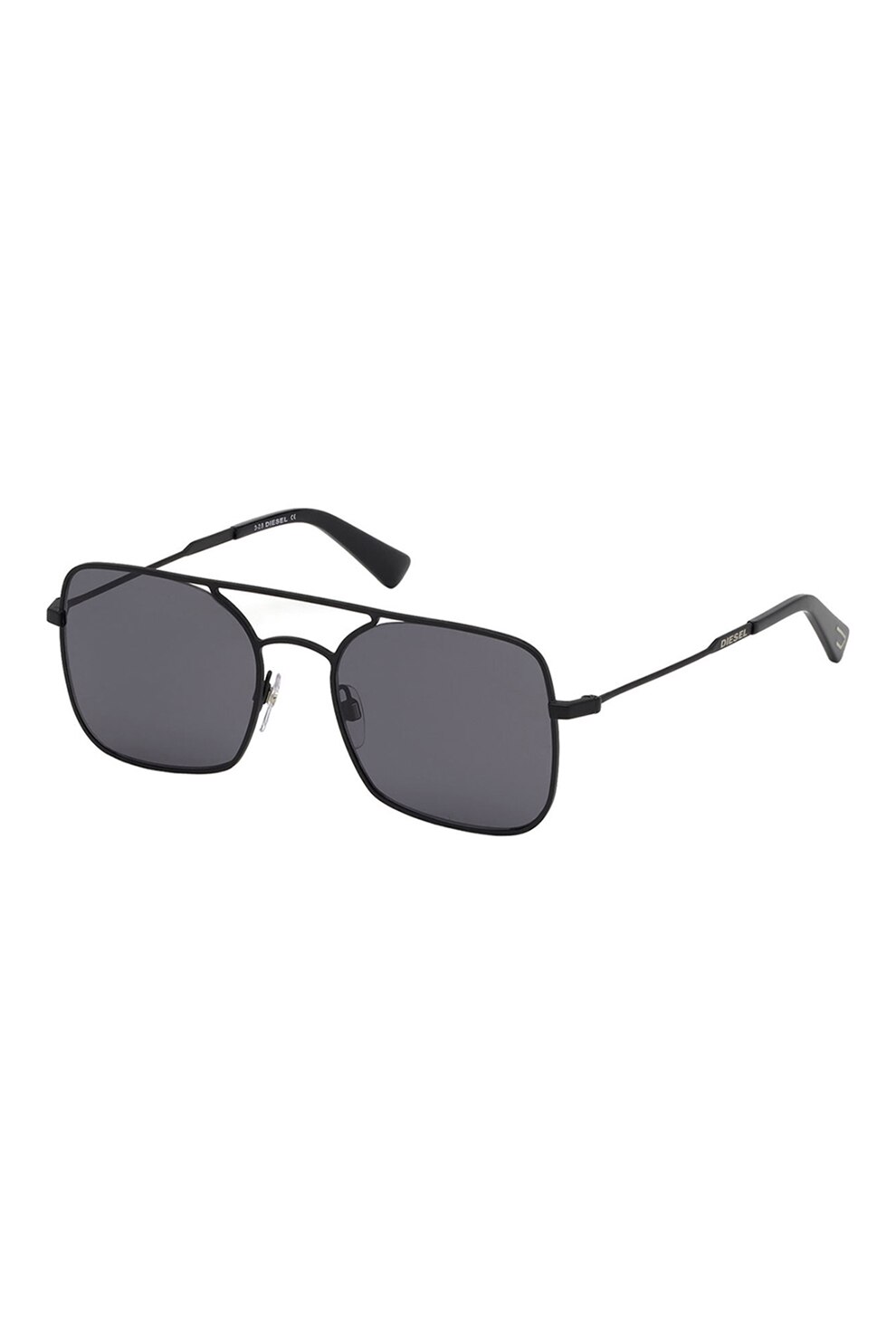 Diesel, Ochelari de soare patrati cu rama metalica, Negru, 54-19-150 Standard