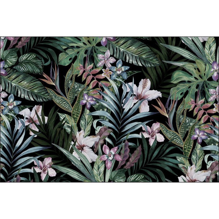 Fototapet Frunze Tropicale 315cm x 210cm Efect 3D, Usor de curatat, Design modern, Fantezie, Creative decor