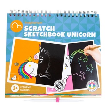 Caiet cu desene Imaginarium Scratch Sketchbook Unicorn pentru a razui si desena 16 pagini de imagini cu unicorni Caiet cu desene Imaginarium Scratch Sketchbook Unicorn pentru a razui si desena 16 pagini de imagini cu unicorni