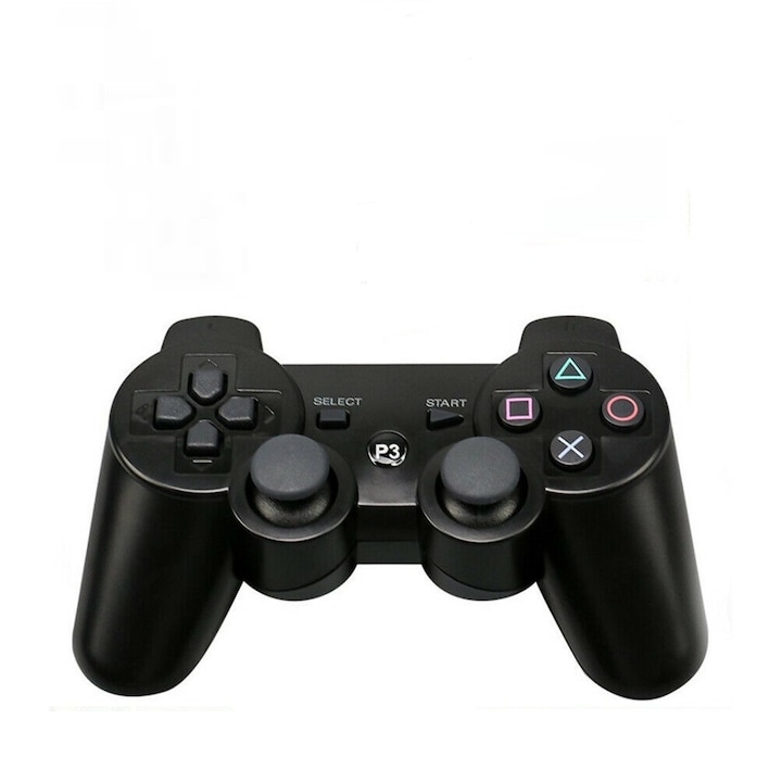 Controller wireless pentru PlayStation 3, cu vibratii intense, Negru