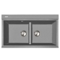 set chiuveta bucatarie granit dubla cu 2 cuve cookingaid kinga lx8620 860510235mm titanium metal quartz ventil invizibil accesorii montaj imagen 36_0_
0