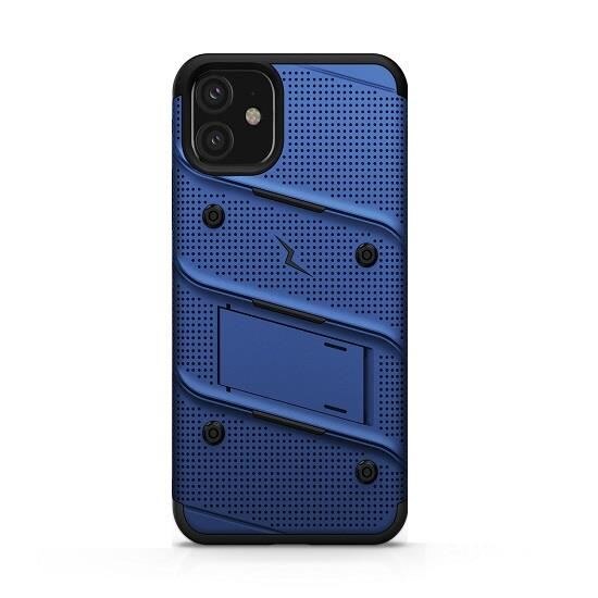 Husa Antisock Compatibila cu Apple iPhone 11 + Folie Sticla - Zizo Bolt Armor Case Blue/Black