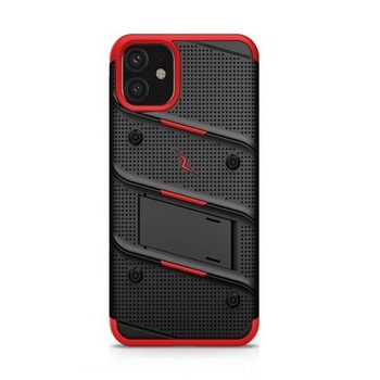 Husa Antisock Compatibila cu Apple iPhone 12 + Folie Sticla - Zizo Bolt Armor Case Black/Red Husa Antisock Compatibila cu Apple iPhone 12 + Folie Sticla - Zizo Bolt Armor Case Black/Red