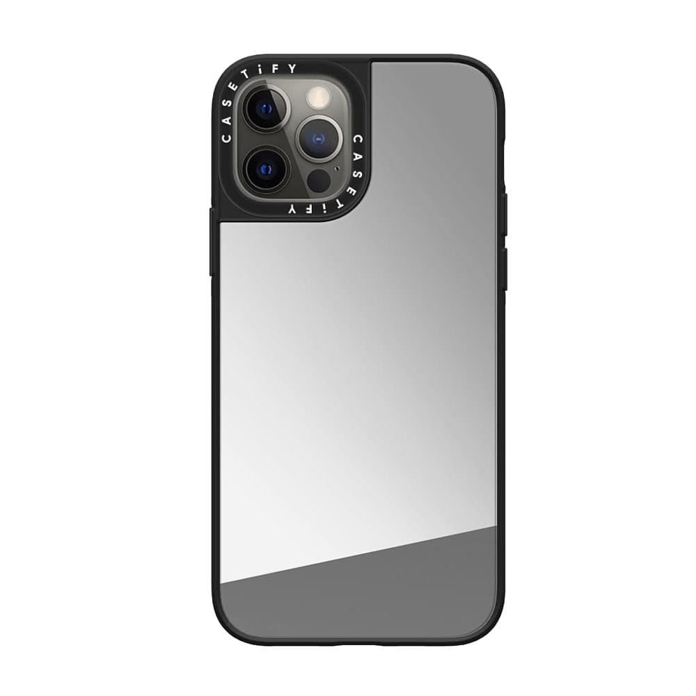 Husa pentru iPhone 12 Max Cool Mirror, spate oglinda, margini anti soc, material dur, design modern, 6.7 inch, negru, Doty - eMAG.ro