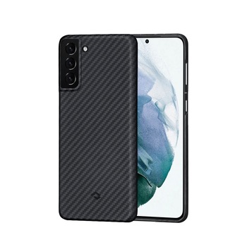 Husa de protectie MagEZ Pitaka, pentru Galaxy S21 Plus , material Aramida, Negru/Gri Husa de protectie MagEZ Pitaka, pentru Galaxy S21 Plus , material Aramida, Negru/Gri