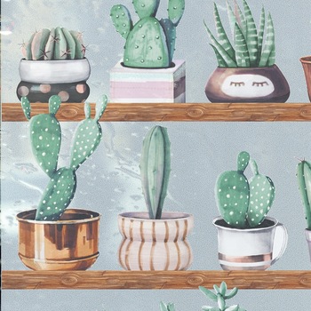 Autocolant Gekkofix vitraliu static (fara adeziv) cactusi 67.5 cm x 1.5 m Autocolant Gekkofix vitraliu static (fara adeziv) cactusi 67.5 cm x 1.5 m