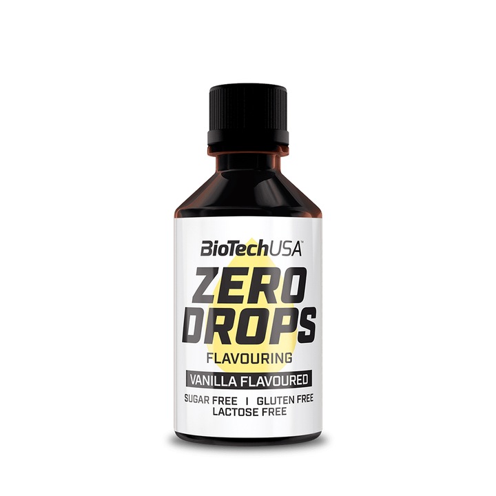 Indulcitor dietetic, Biotech Usa, Zero Drops / aroma de Vanilie, 50 ml