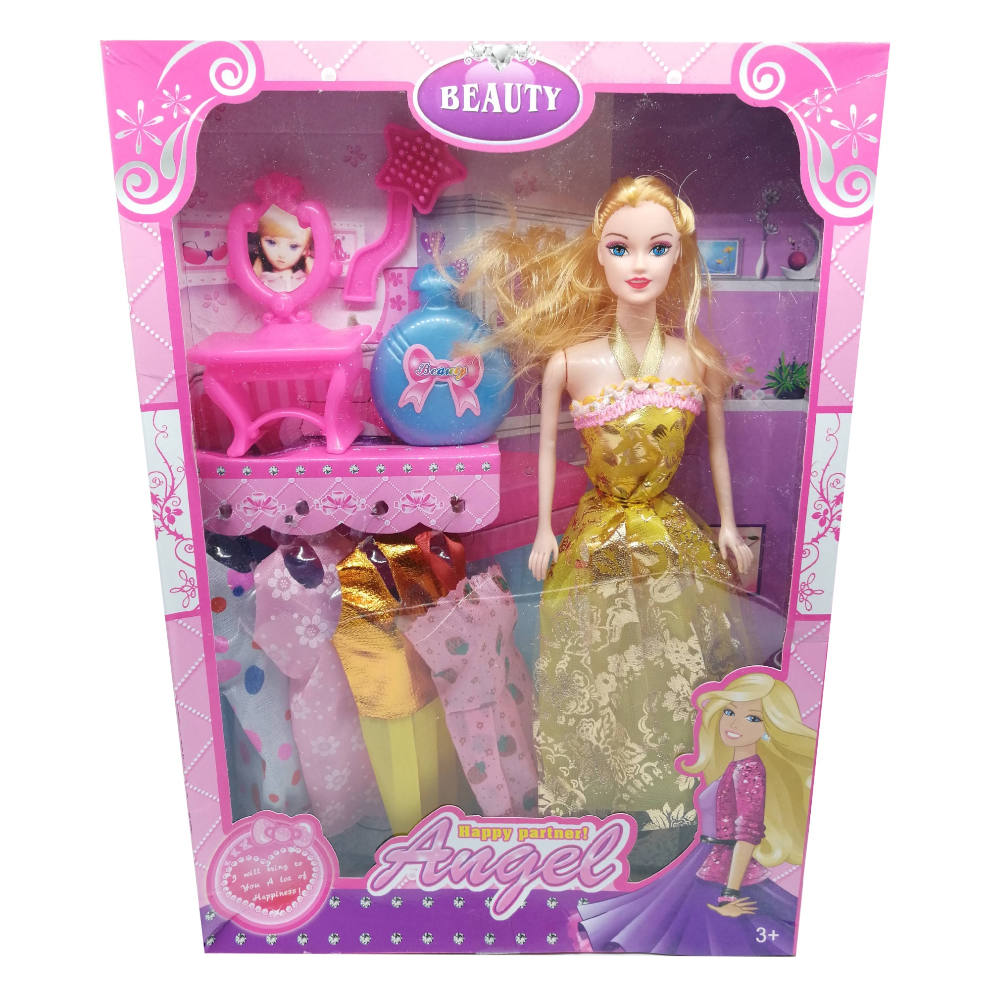 Set papusa Angel, cu accesorii