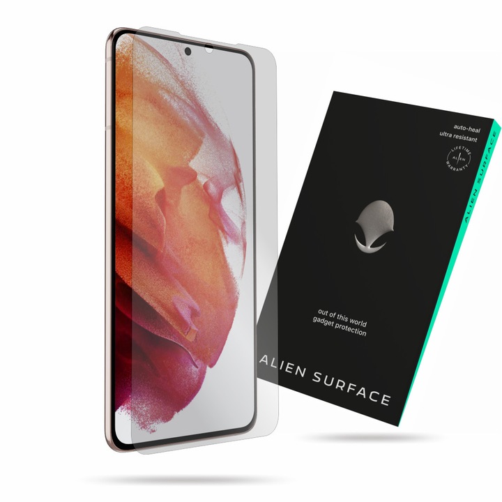 Alien Surface védőfólia, kompatibilis a Samsung Galaxy S21 Plus 5G-vel, képernyővédő