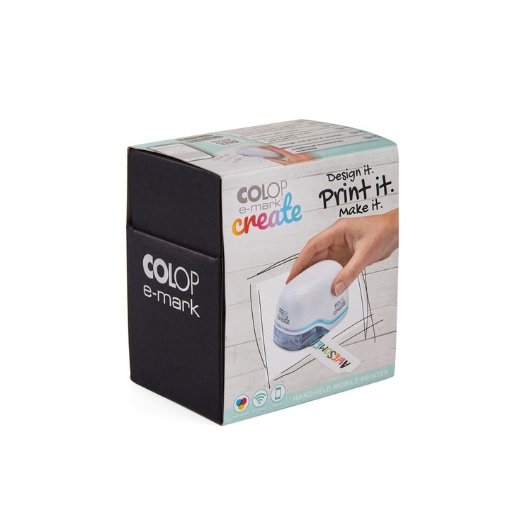 Маркиращ мини принтер COLOP e-mark create, Wi Fi, За всякакви негланцирани повърхности, Бял