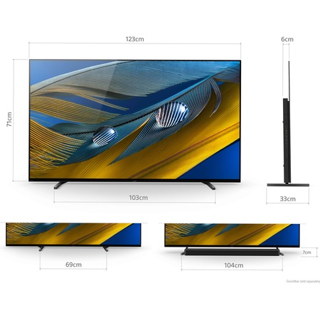 Televizor Sony 55A80J, 138.8 cm, Smart Google TV, 4K Ultra HD, OLED, Clasa G