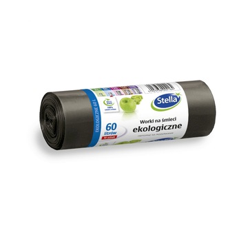 Saci de gunoi, ecologici, reciclati 100%, ldpe, rezistenti 60 litrii - 15 bucati Saci de gunoi, ecologici, reciclati 100%, ldpe, rezistenti 60 litrii - 15 bucati