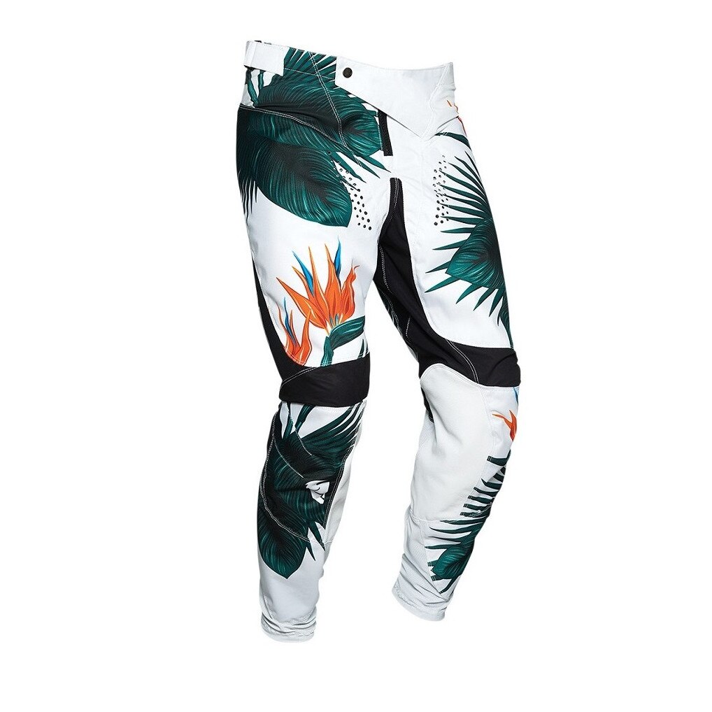 Pantaloni Enduro - Mx Thor Pulse Tropix Alb / Verde Marime 34