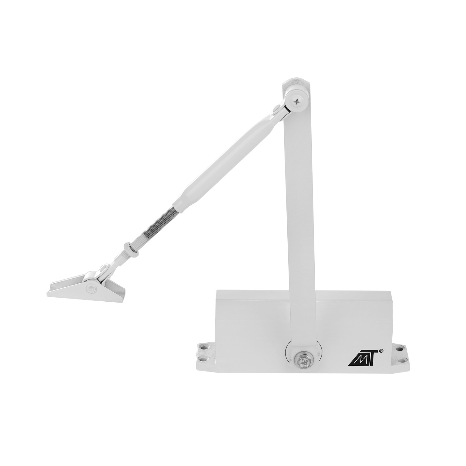 Amortizor cu brat Iso Trade, Pentru inchidere usa, 40-60 kg, Alb