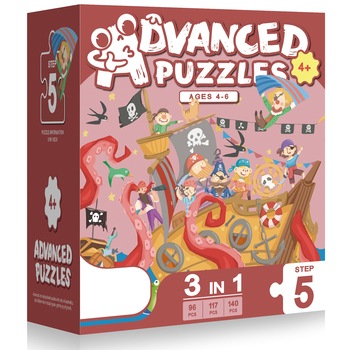 Set 3 puzzle Mappy Baby Step V, 96 / 117 / 140 piese Set 3 puzzle Mappy Baby Step V, 96 / 117 / 140 piese