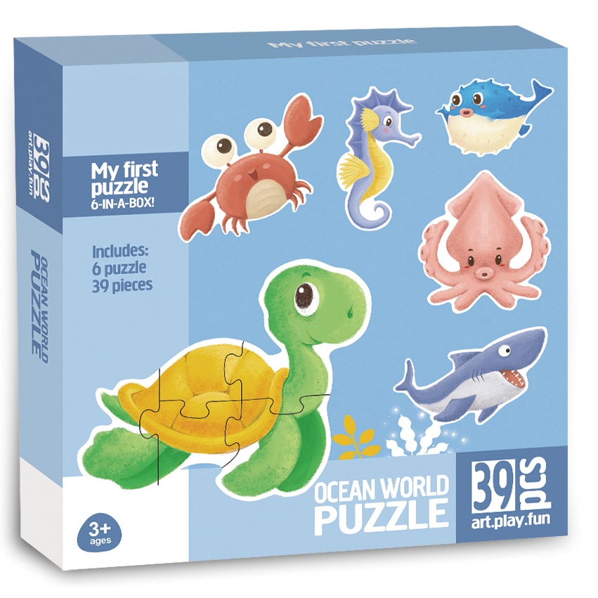 Puzzle Mappy Baby Ocean, 6 in 1, 39 piese