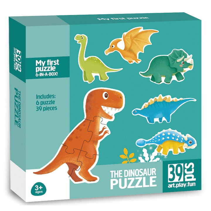 Puzzle Mappy Baby Dino, 6 in 1, 39 piese