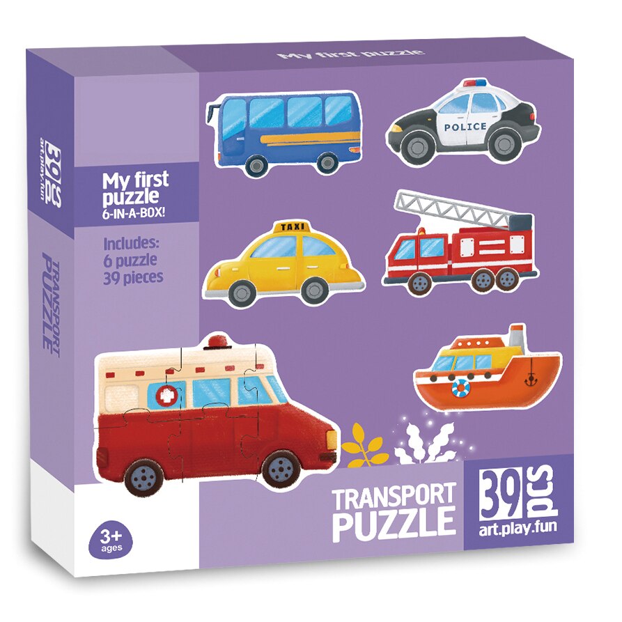 Puzzle Mappy Baby Cars, 6 in 1, 39 piese